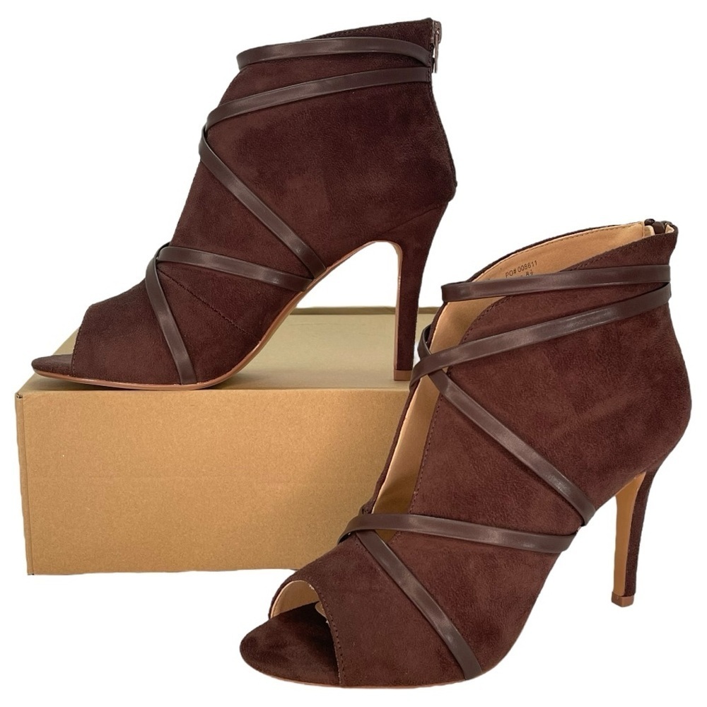 Journee Collection Samara Brown Microsuede Womens Heels Size 8.5M